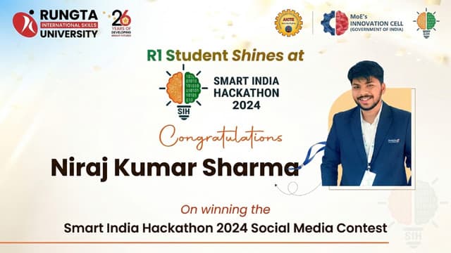 Smart India Hackathon 2024 Winner – Niraj Kumar Sharma